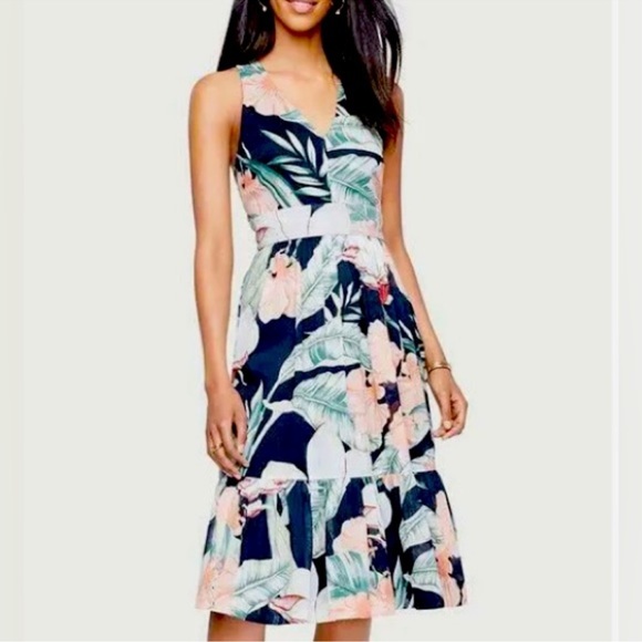 NWT Ann Taylor Floral Tank Tropical Fun Dress size 0 - Picture 2 of 14